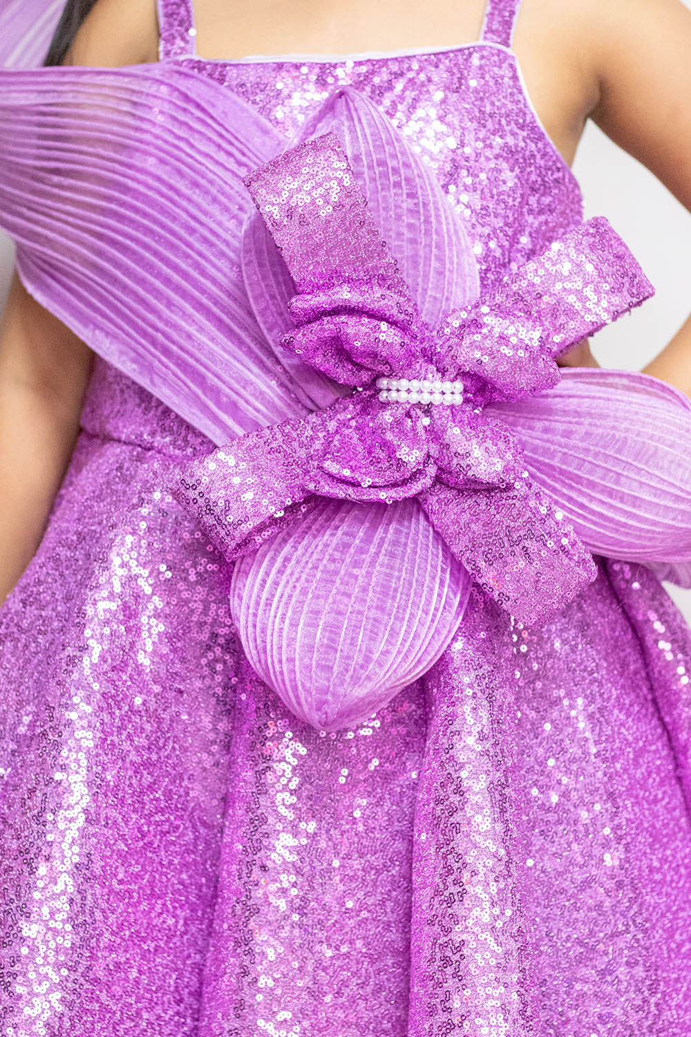 Lavender Heavy Sequins Ball Gown
