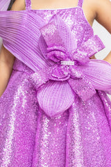 Lavender Heavy Sequins Ball Gown