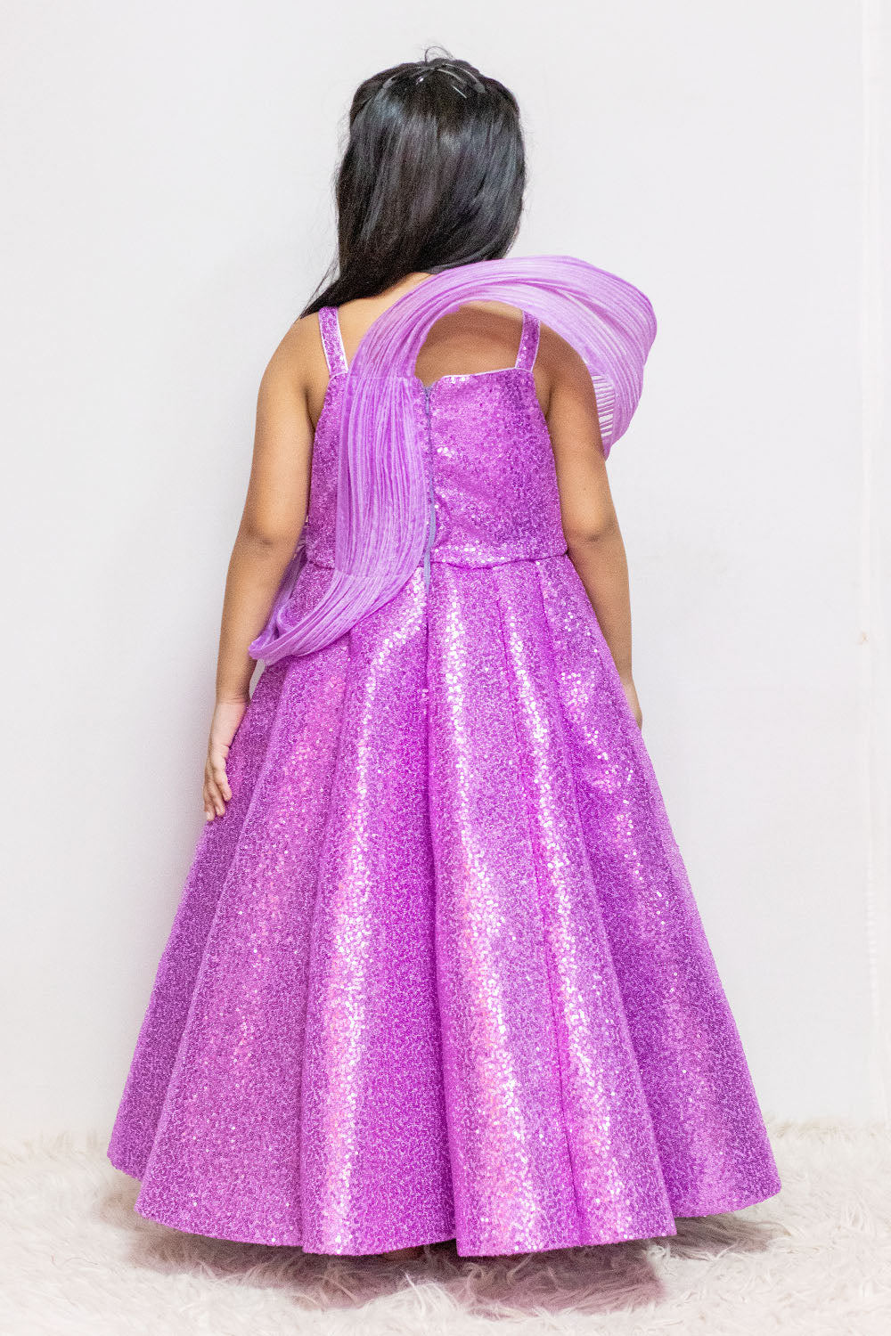Lavender Heavy Sequins Ball Gown