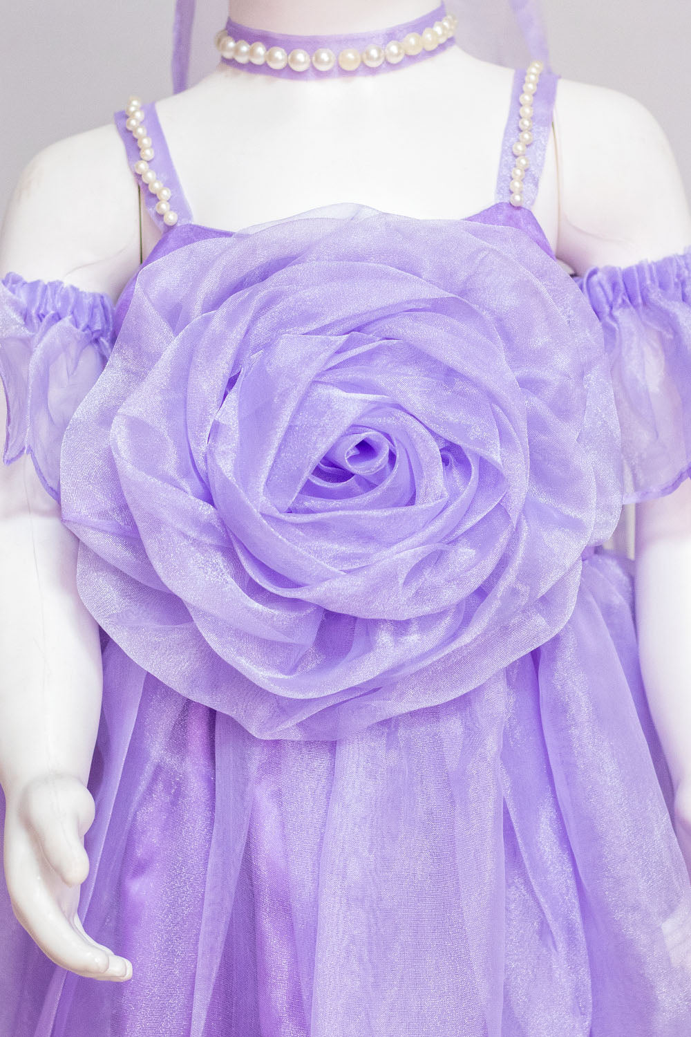 Lavender Organza Rose Dress