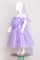 Lavender Organza Rose Dress