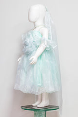 Powder Blue Organza Rose Dress