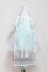 Powder Blue Organza Rose Dress