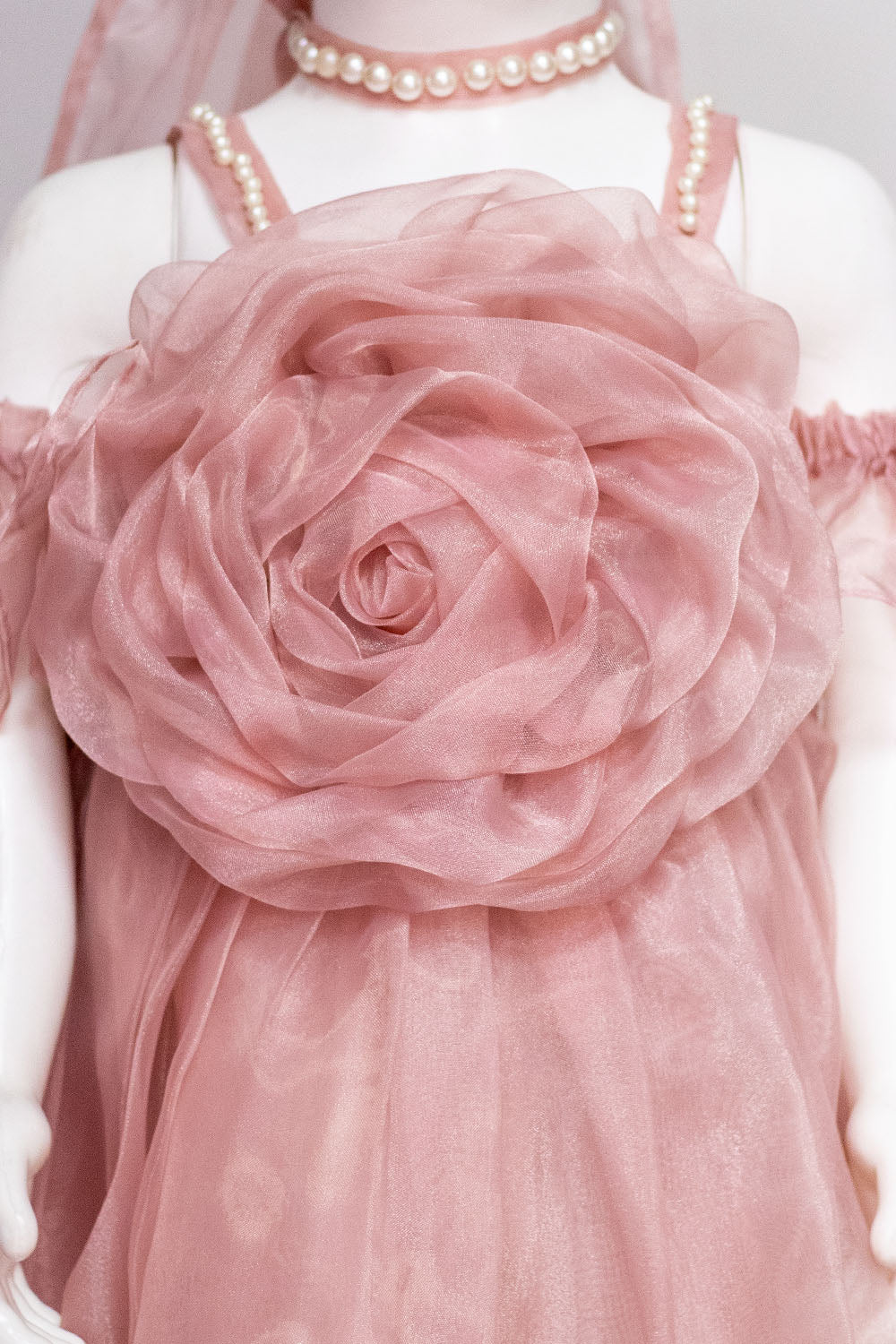Onion Pink Organza Rose Dress