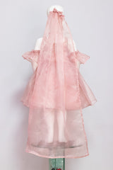 Onion Pink Organza Rose Dress