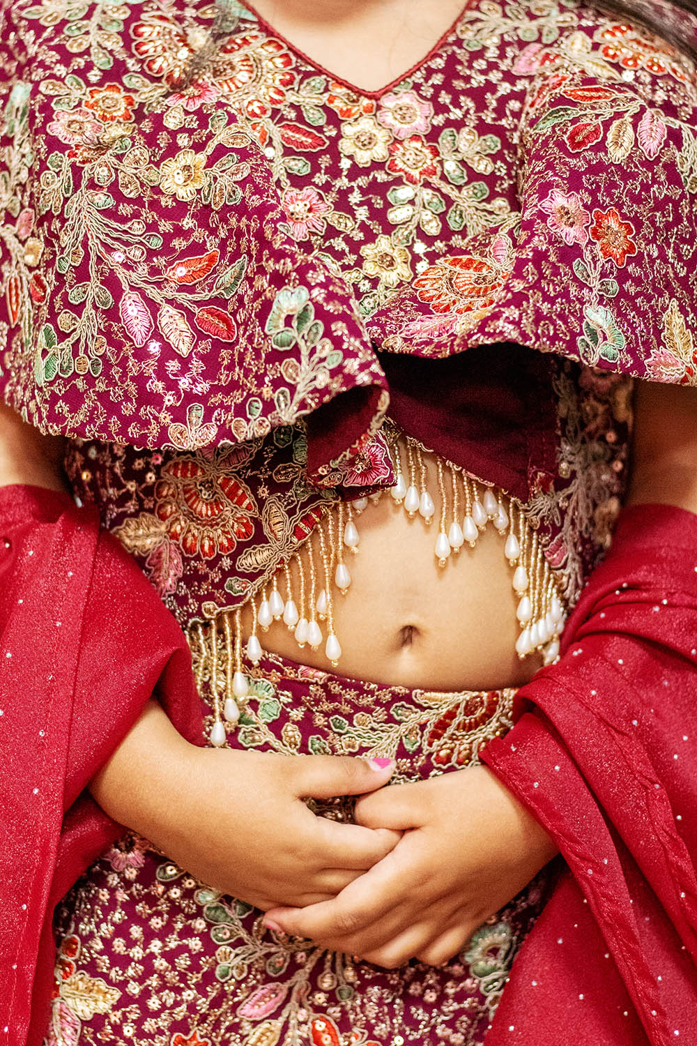 Maroon Fully Embroidered Lehenga