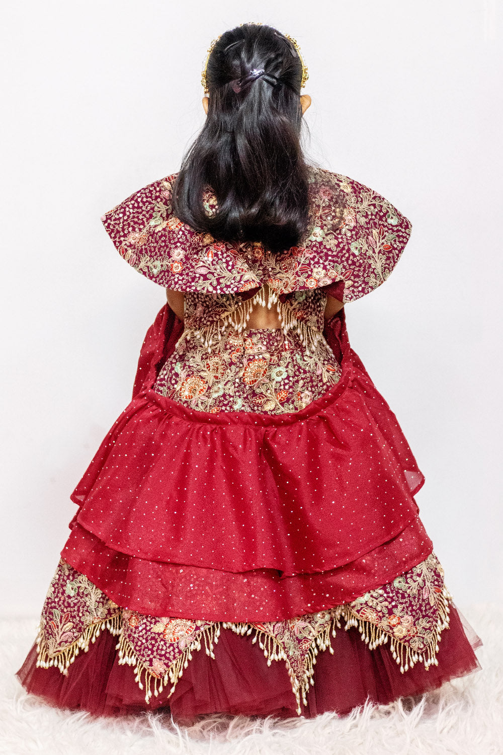 Maroon Fully Embroidered Lehenga