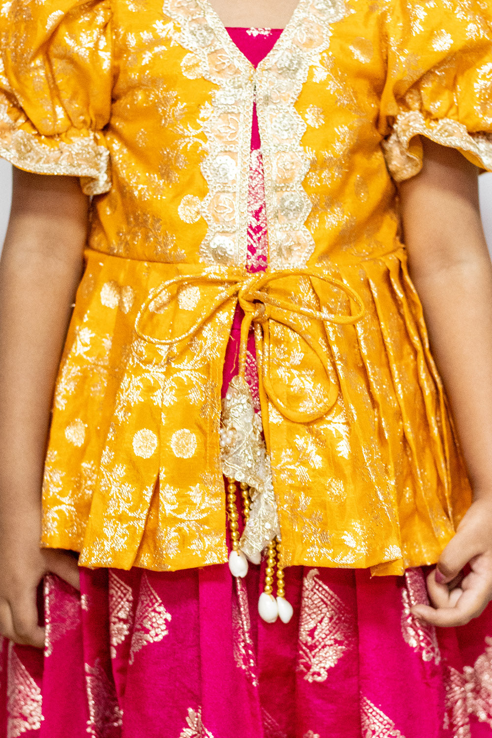 Pink Yellow Anarkali with Jacket