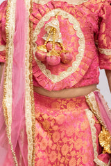Pastel Pink Brocade Lehenga