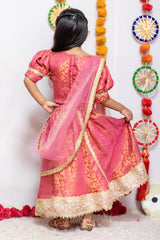 Pastel Pink Brocade Lehenga