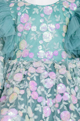 Pretty Green Embroidered Dress