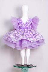 Lavender Embroidered Dress