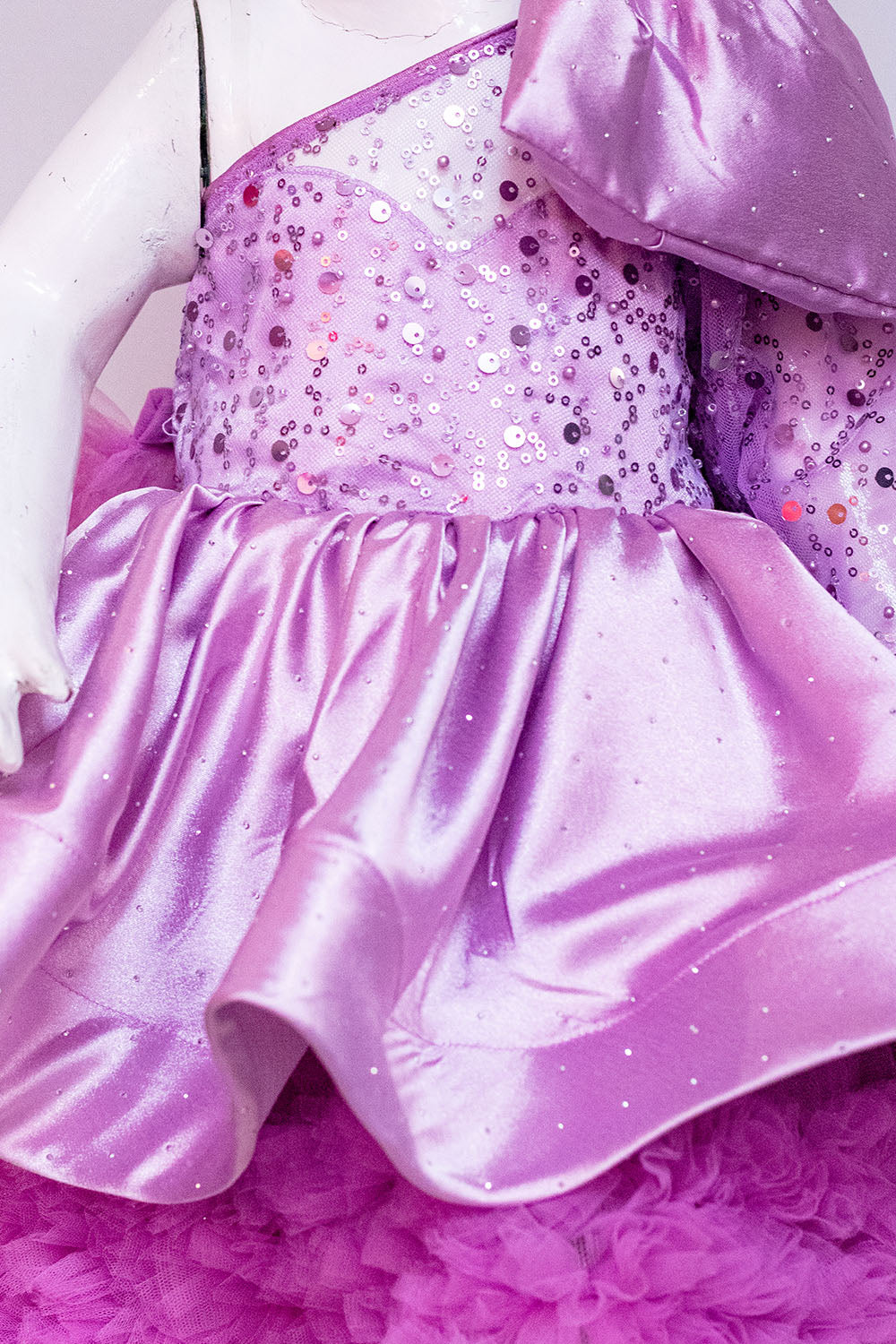 Lavender Swarovski work Birthday Dress