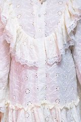 Schiffli Cotton Off White Dress