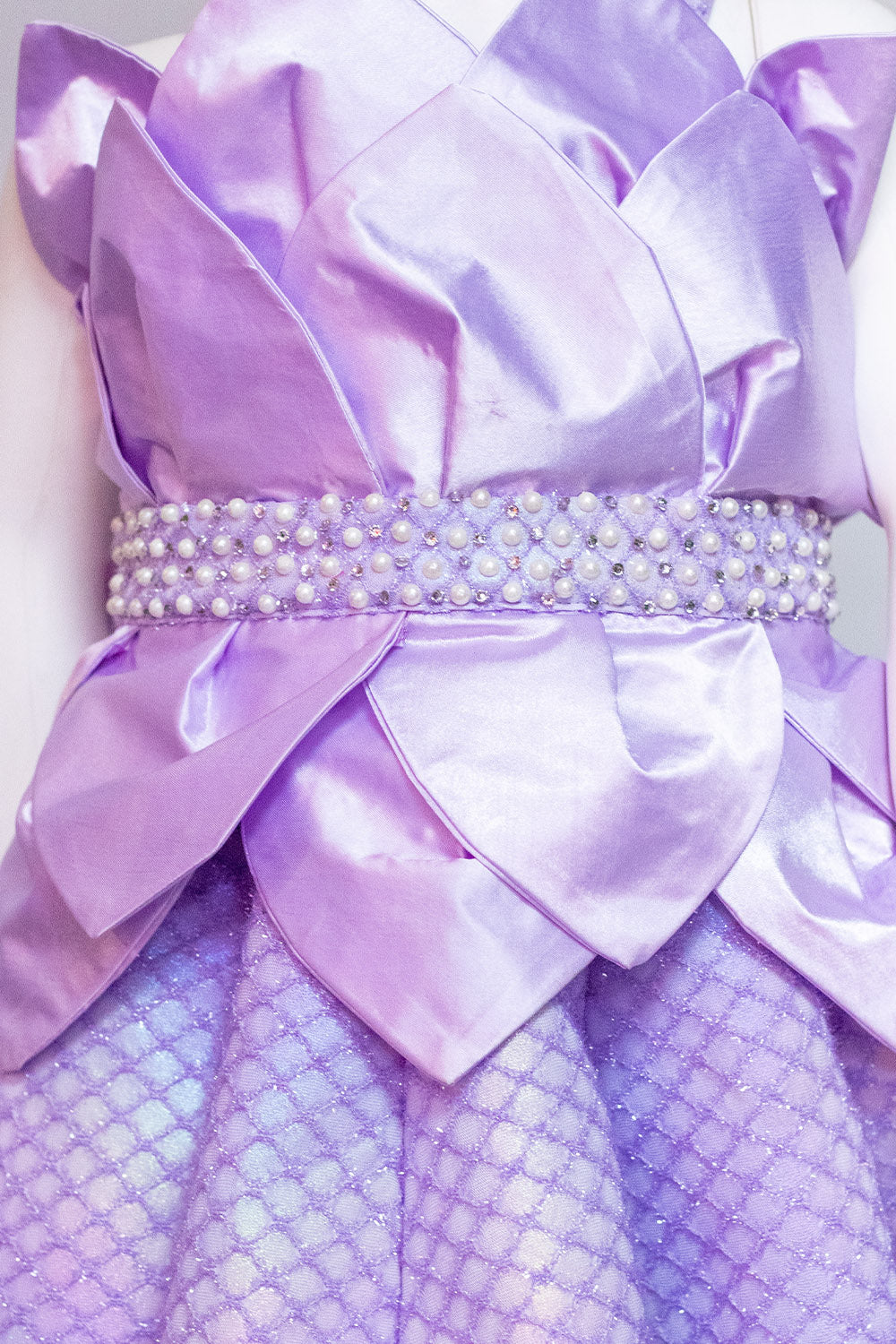 Lavender Ball Gown with Detachable Yoke Design
