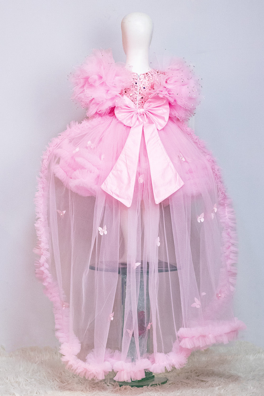 Baby Pink Barbie Dress with Trail