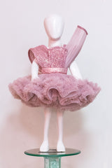 Onion Pink Princess Theme Ruffled Dress