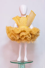 Golden Princess Theme Ruffled Dress