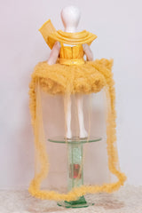 Golden Princess Theme Ruffled Dress