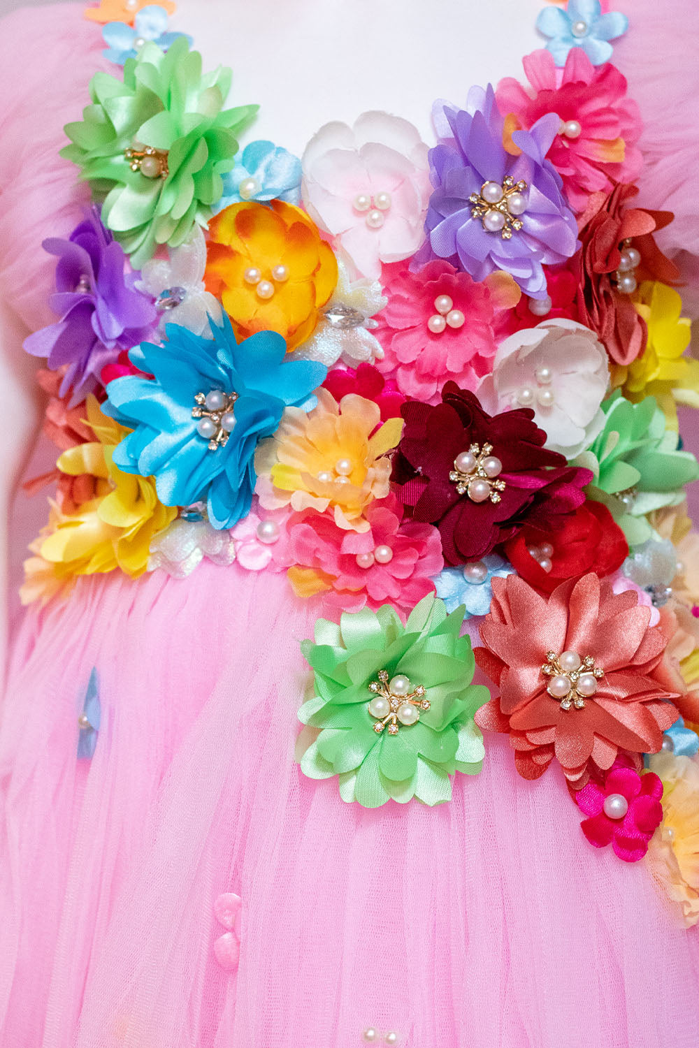 Baby Pink 3D Flower Gown