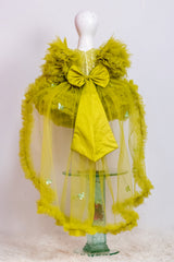 Green Barbie Dress with Trail