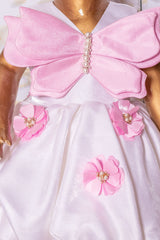 White Pink Butterfly Dress