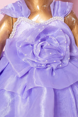 Lavender Organza 3D Flower Dress