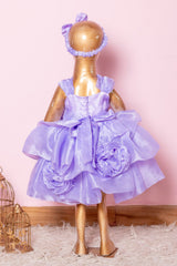 Lavender Organza 3D Flower Dress