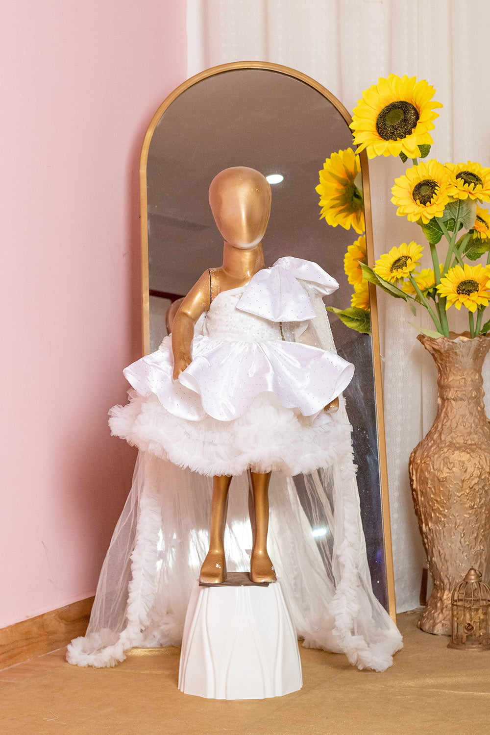 White Swarovski Work Birthday Dress
