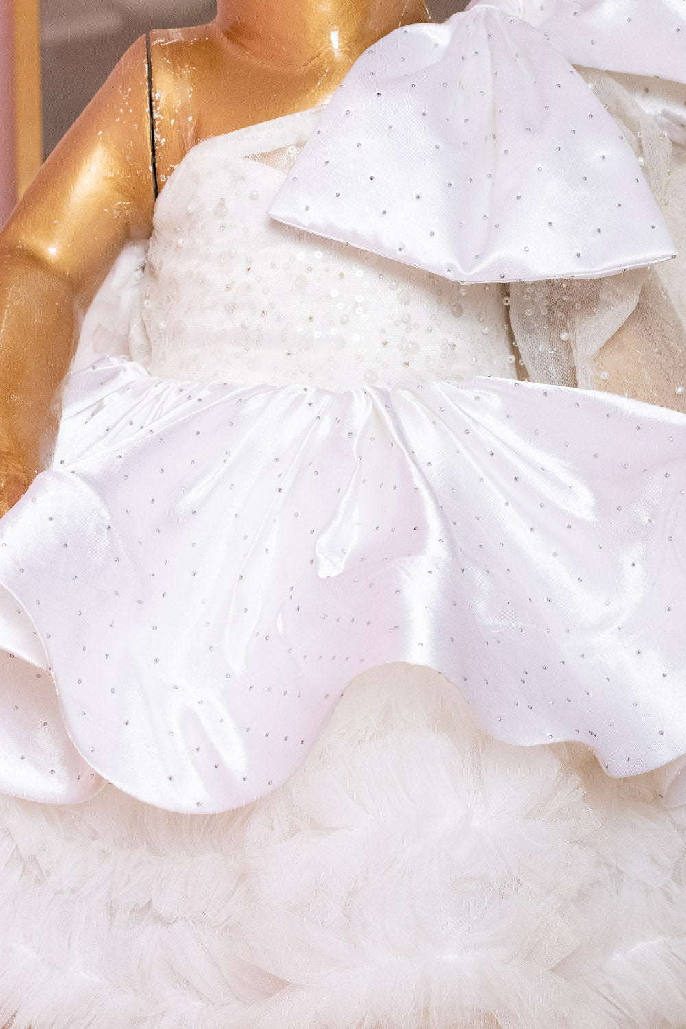 White Swarovski Work Birthday Dress