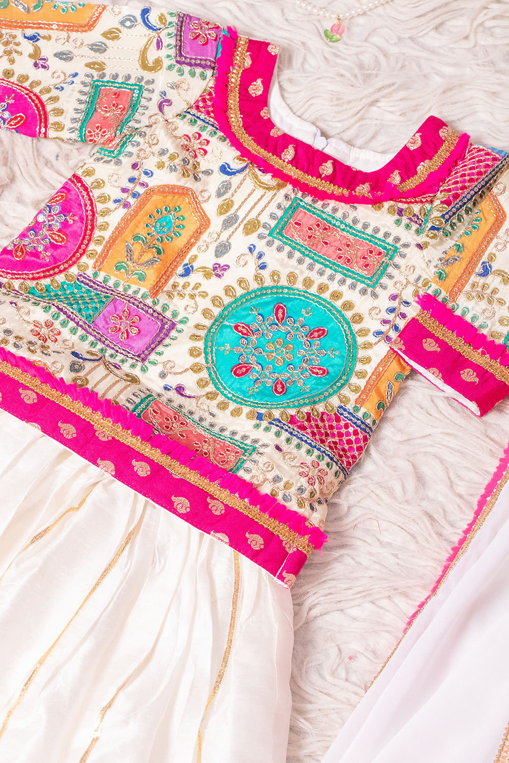 White and Pink Lehenga