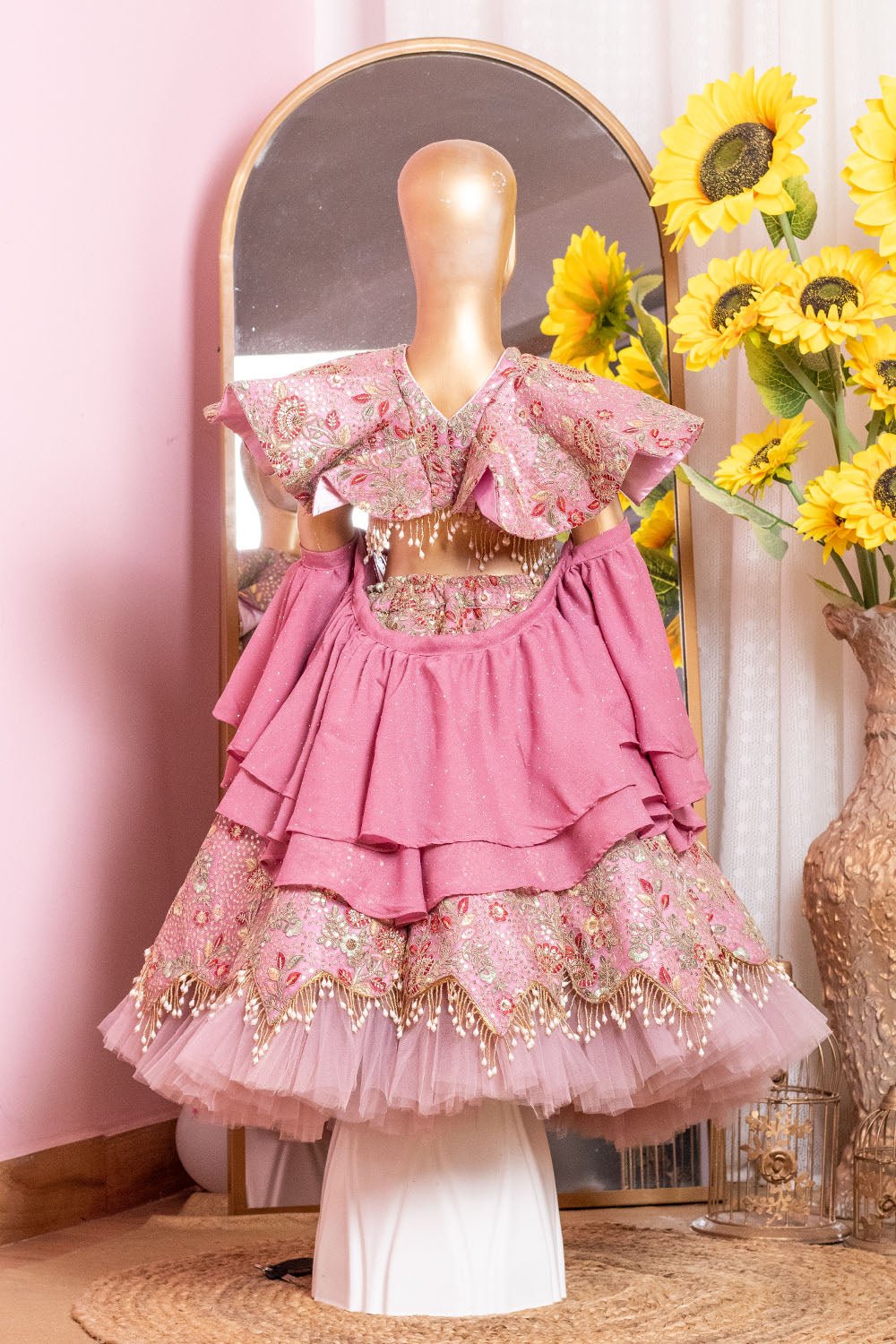 Onion Pink Fully Embroidered Lehenga