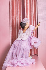 Mauve Butterfly Organza Dress