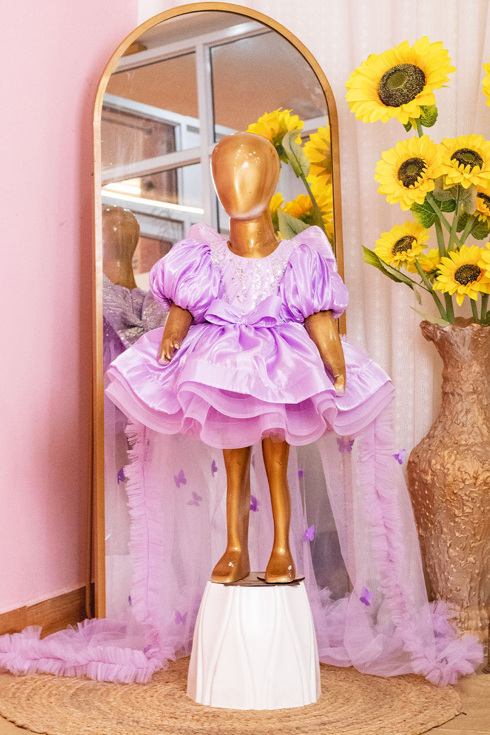 Lavender Butterfly Organza Dress
