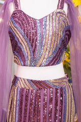 Dark Lavender Mermaid Style Lehenga Set