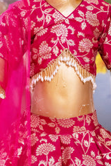 Beautiful Hot Pink Brocade Lehenga Set