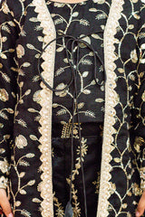 Black Embroidered Chinon Sharara