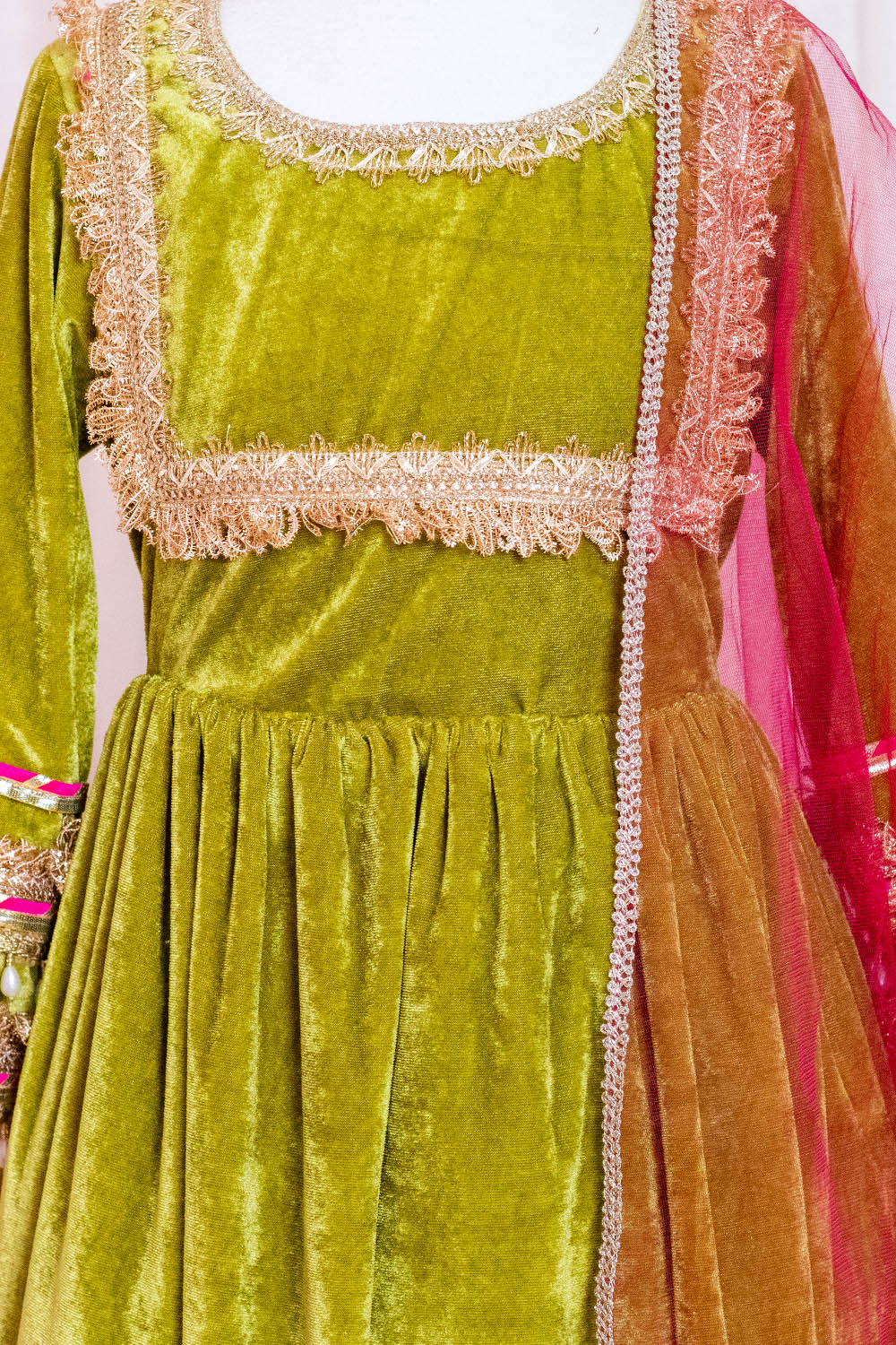 Green Velvet Suit with Tulip Pants