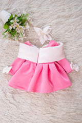 Baby Pink Full Sleeves Scuba Dress