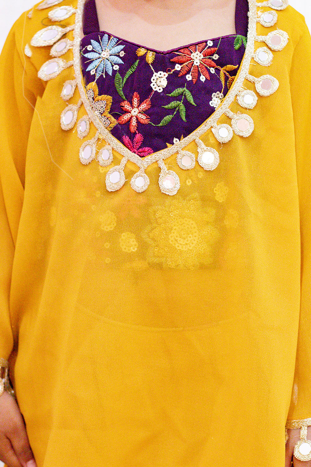Haldi Special Yellow and Wine Coord Set