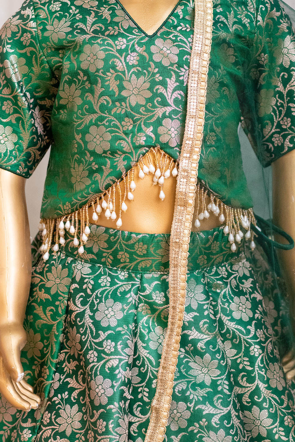 Beautiful Green Brocade Lehenga Set