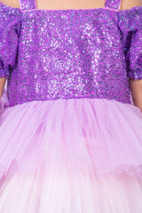 Shimmery Ruffles Short Dress For Kids