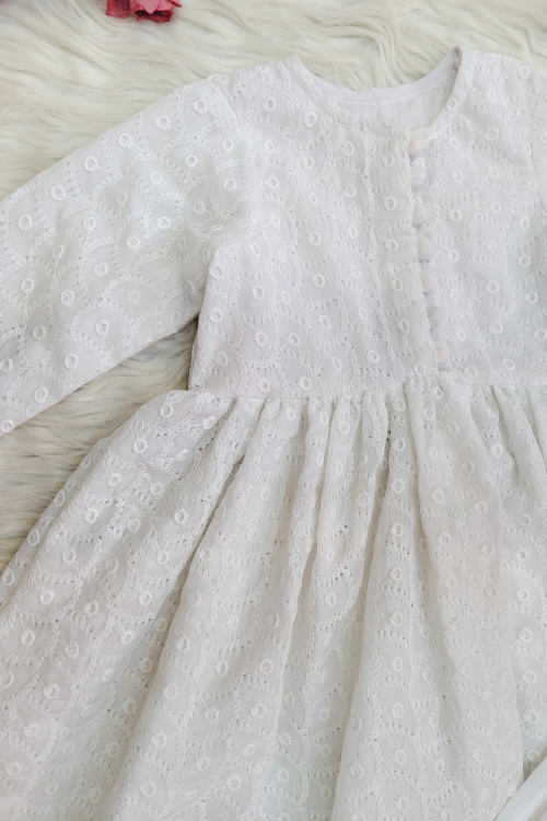 White Chikankari kurta and Pant set