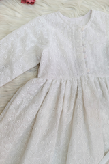 White Chikankari kurta and Pant set