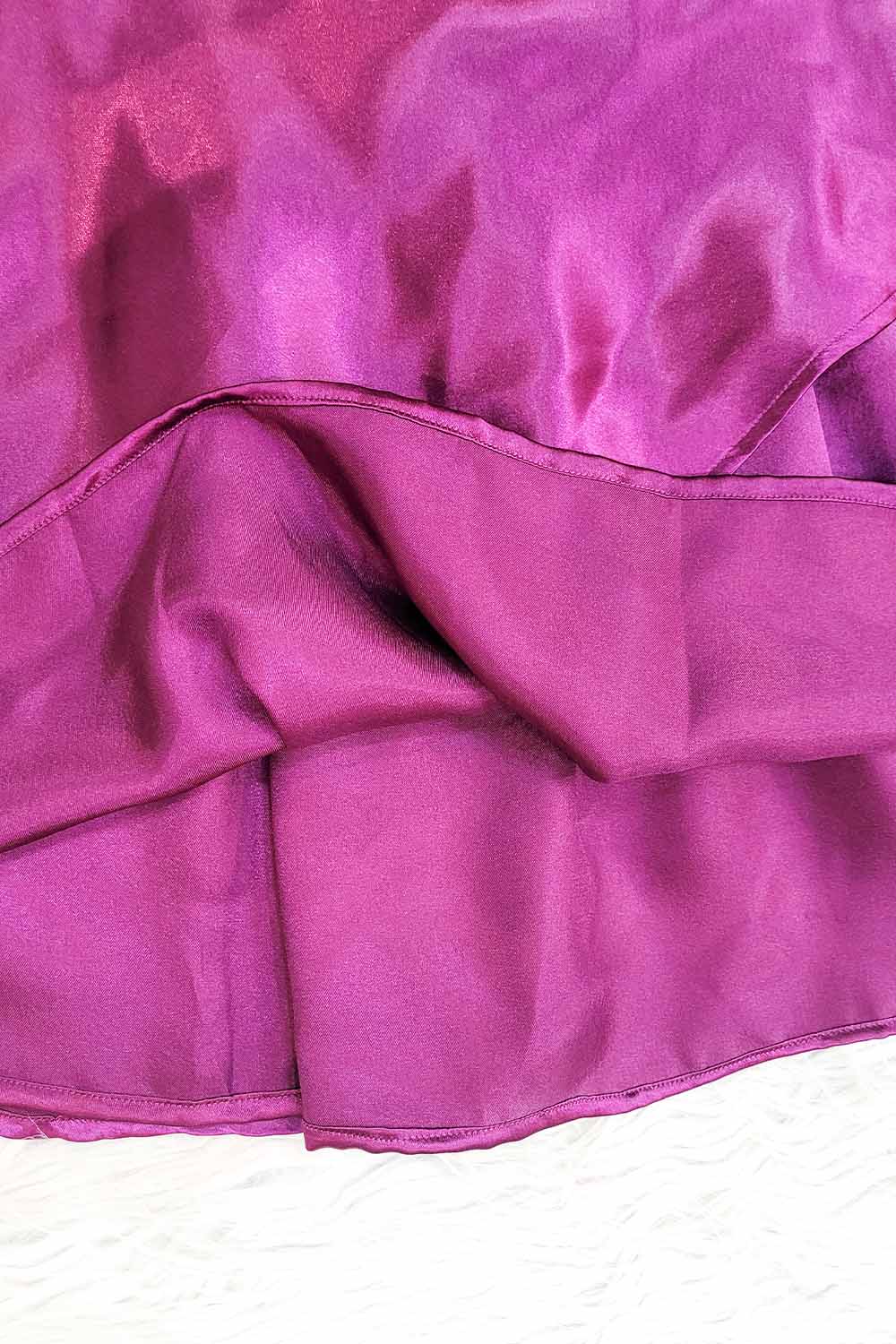 Wine Satin Indo Western Lehenga