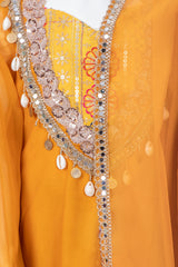 Mustard Georgette Ethnic Suit