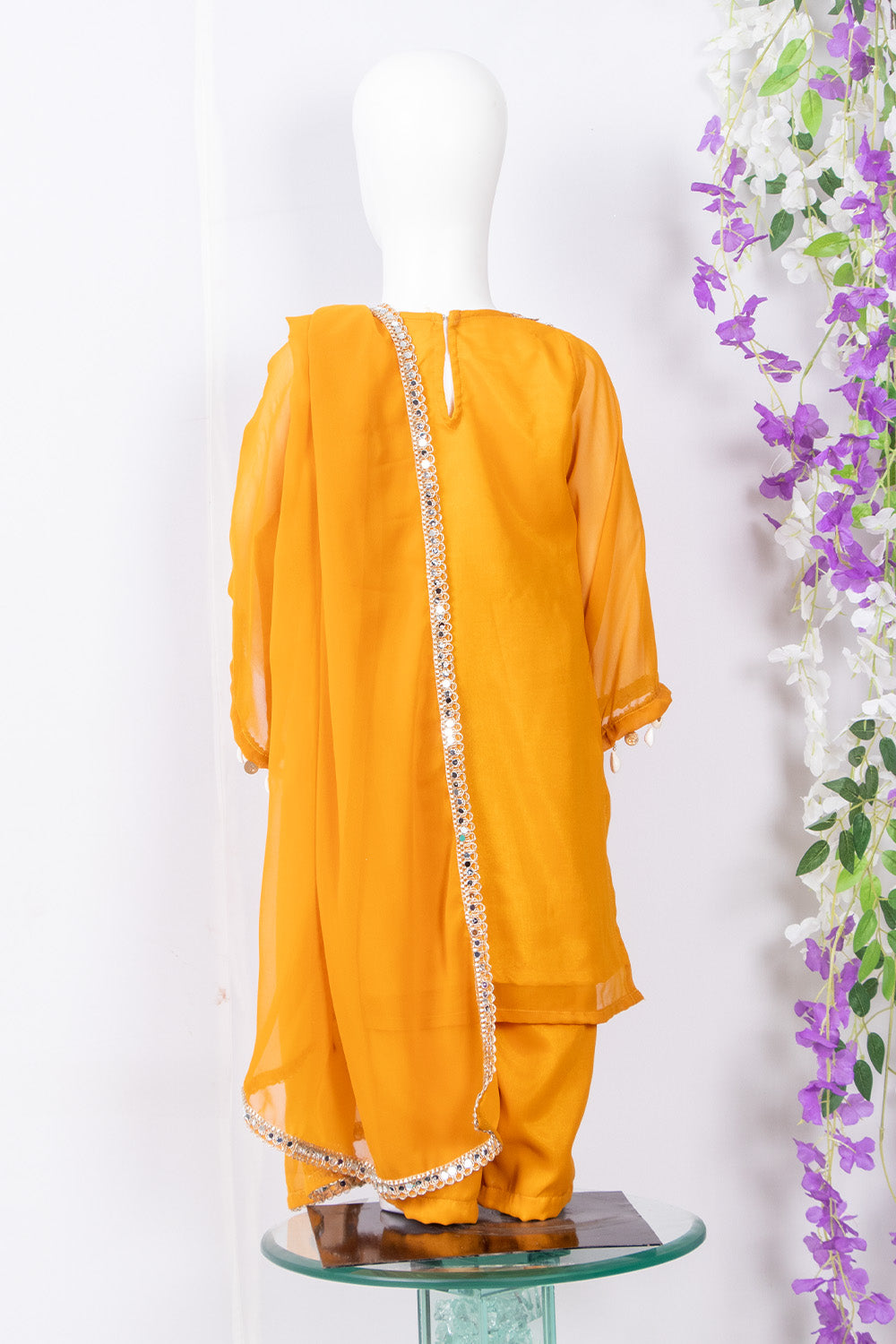 Mustard Georgette Ethnic Suit