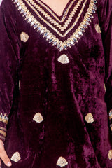 Wine Velvet and Brocade Suit
