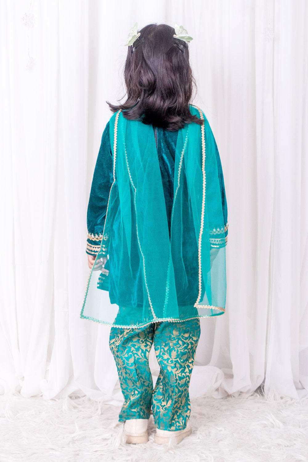Teal Blue Velvet and Brocade Suit