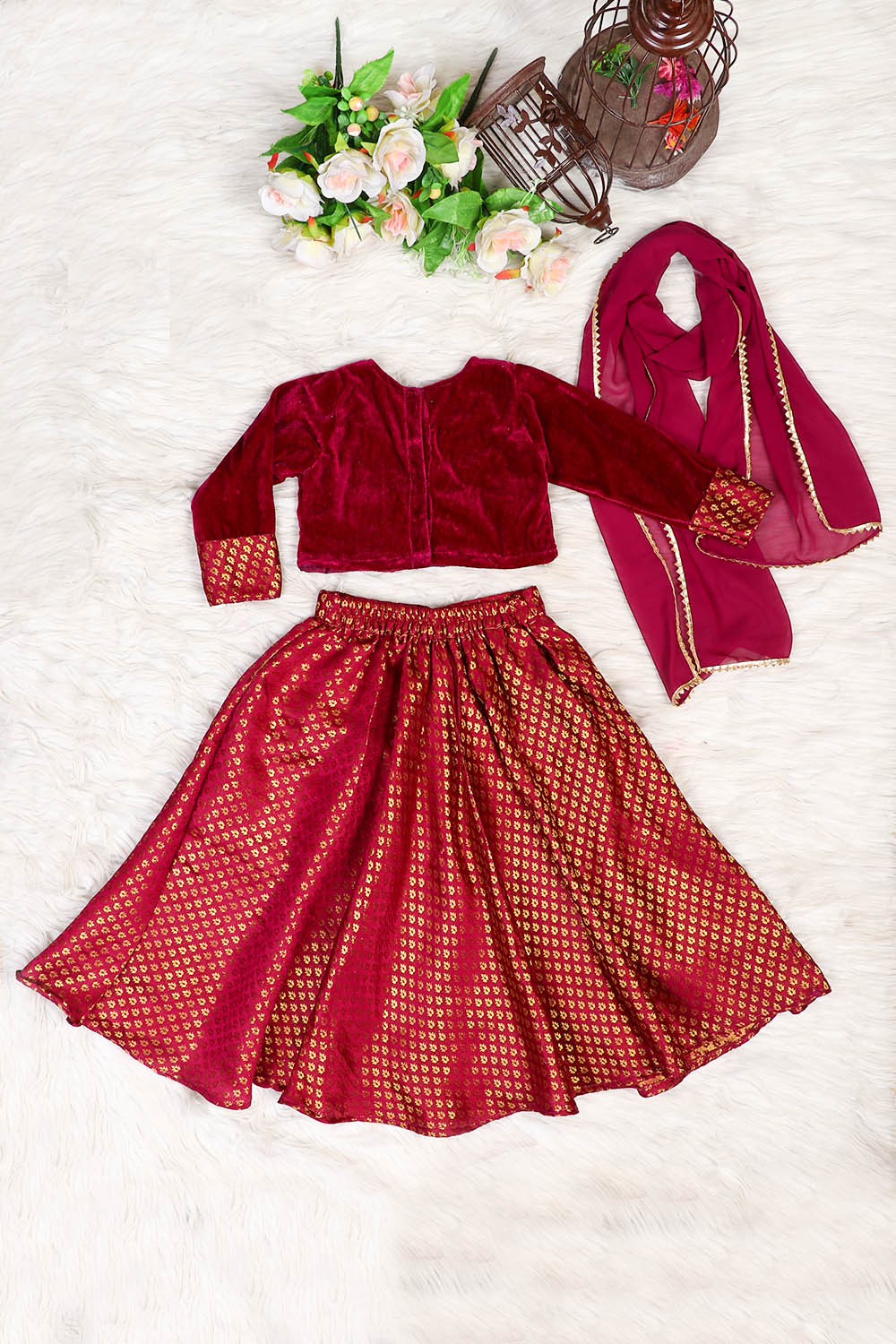 Vine Brocade Lahenga